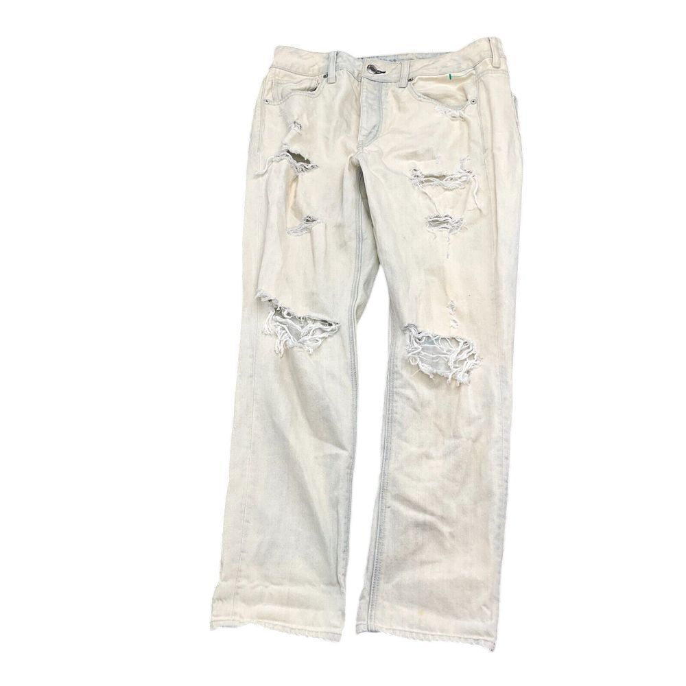 American Eagle Jeans Women 8 Whitewashed Blue Destroyed Grunge New Flaws